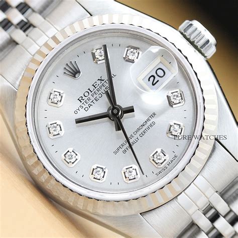 1981 rolex lady datejust 18k white gold and stainless steel|rolex 6824.